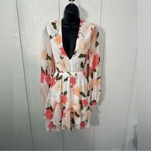 Vici Floral Dress with Pink and White Accents